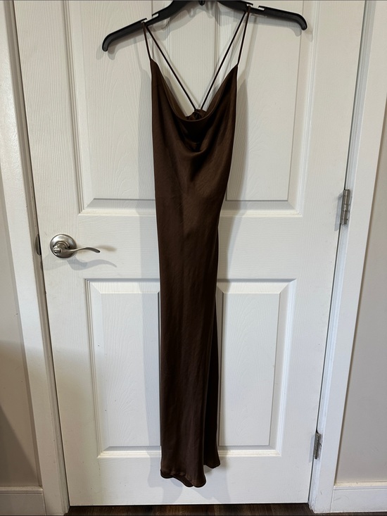 Hello Molly Dresses & Skirts - Hello Molly Chocolate Cowl Neck Maxi Slip Dress